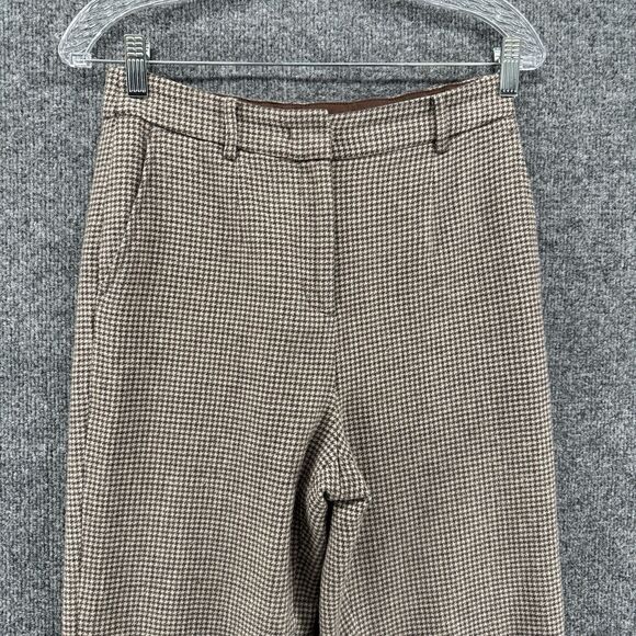 Goelia Dress Pants Womens 6 Brown Wool Mid Rise Wide Leg Office Ladies Career - Picture 2 of 10